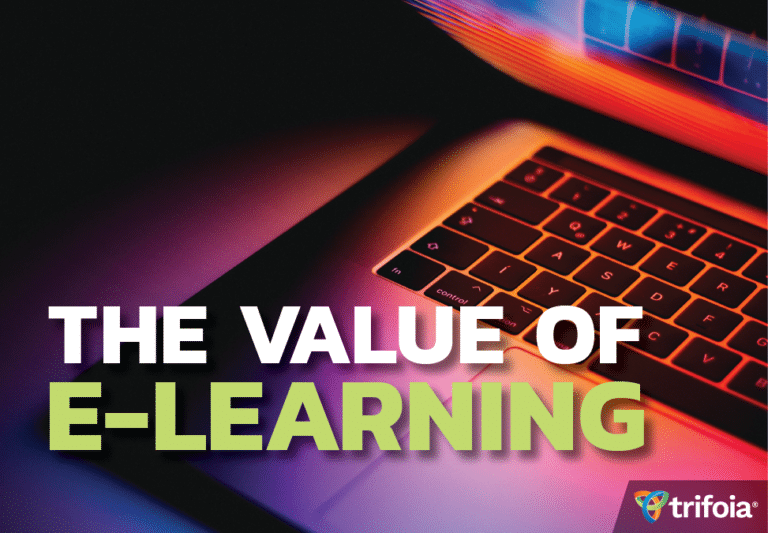 Abstract image of laptop. The value of #eLearning
