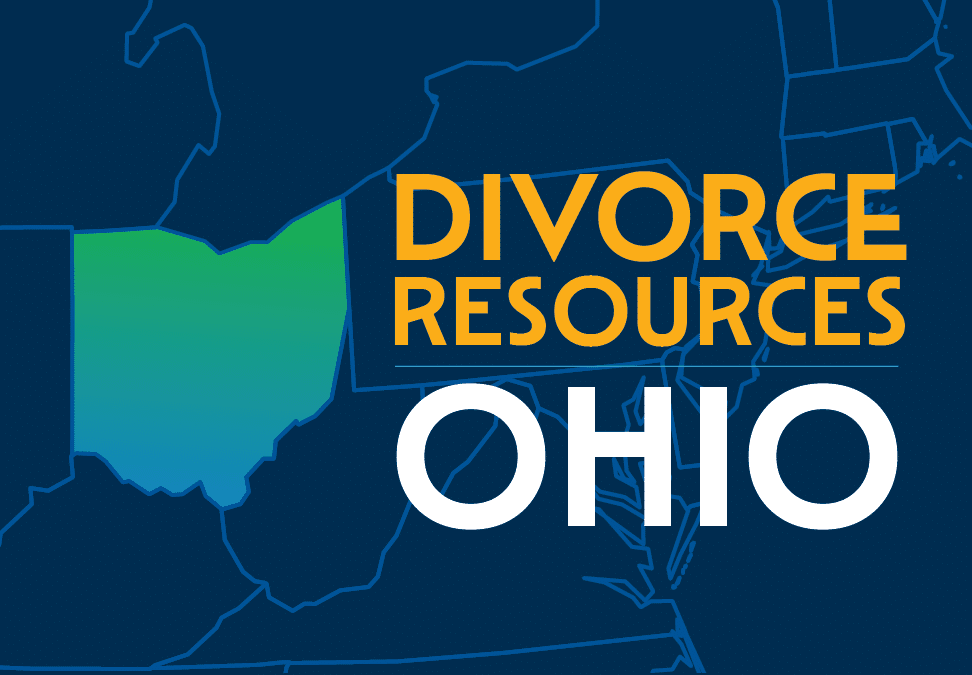 Map of Ohio highlighted with text reading ‘Divorce Resources Ohio’